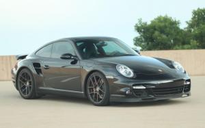 Porsche 911 Turbo Basalt Black on Avant Garde Wheels 2007 года